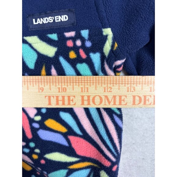 Lands End Kids Fleece Pullover XXS 2-3 Navy & Multicolor Pattern - Picture 10 of 10